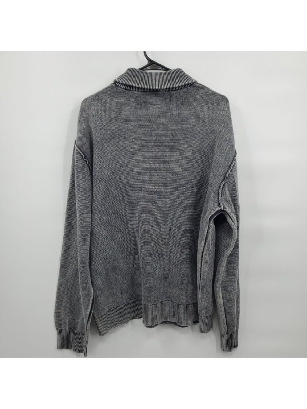 Mason Row Acid Washed 1/4 Zip Sweater Top Men Size XL NWT Regular Fit Grey - Picture 6 of 11